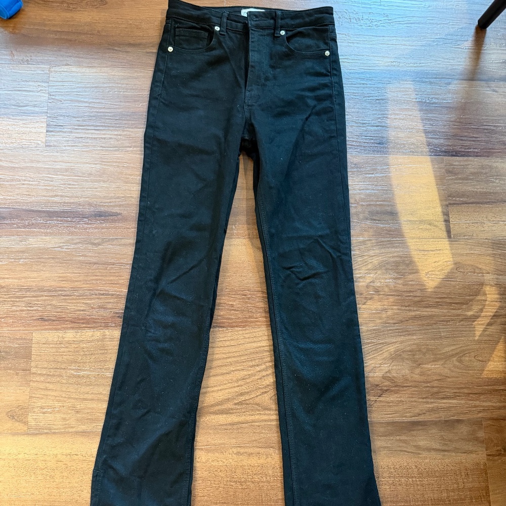 Zara Hi-RISE SPLIT SKINNY JEANS Black 0/0774/800/800/36